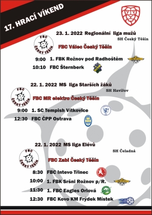 O víkendu hrají tři naše týmy